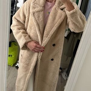 Women's Cream Teddy Coat